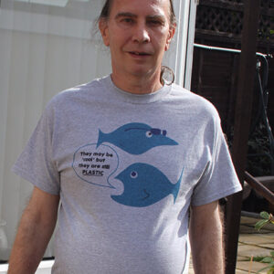 Plastic Pollutes Fish T-Shirt - Gildan Heavy Cotton T-Shirt